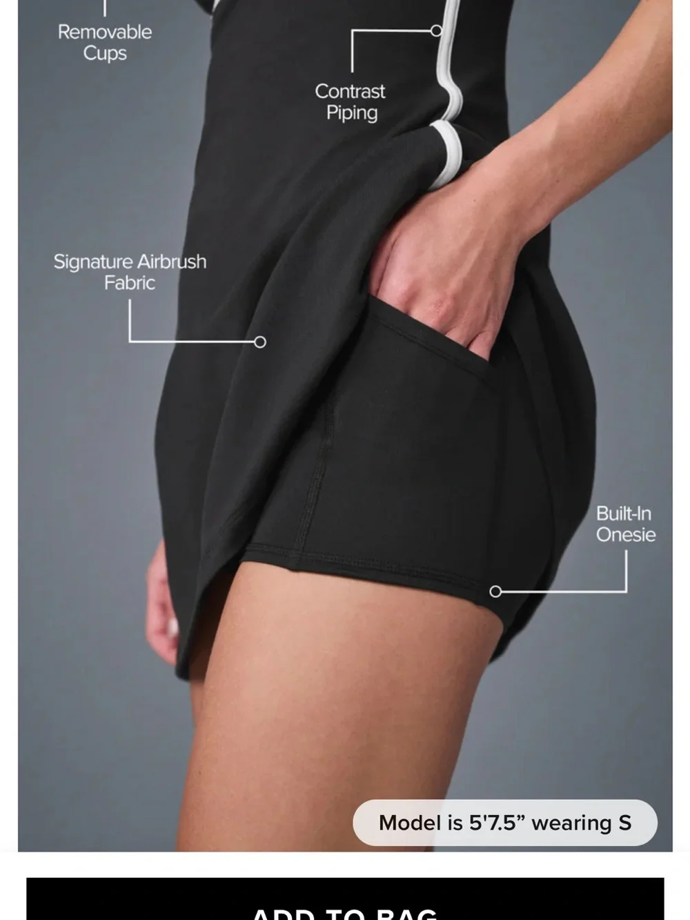 ALO Yoga Black and White Tennis Dress